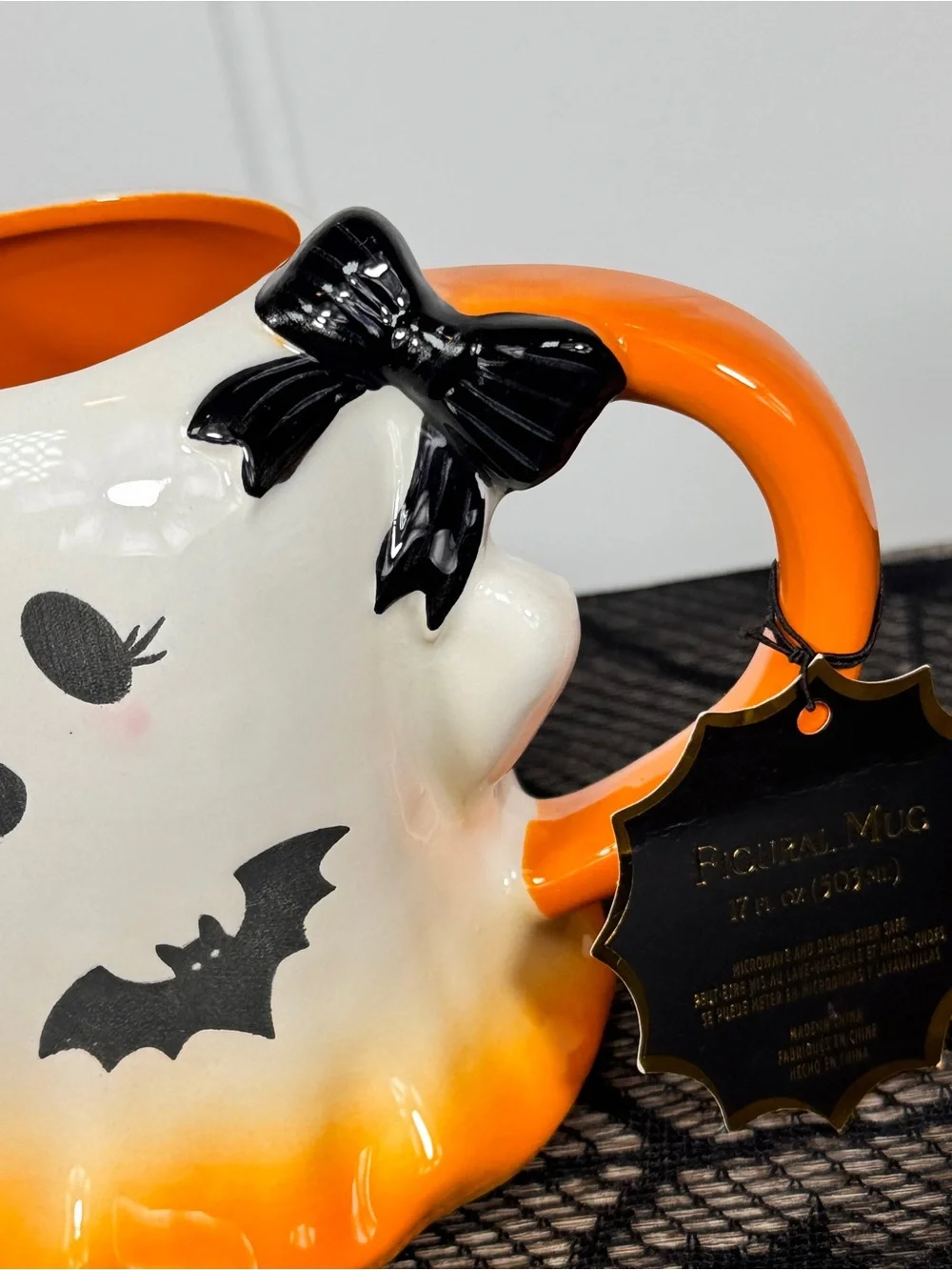 NEW Haunted Halloween Ghost and Bat Mug